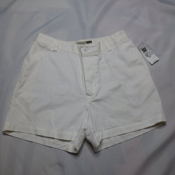 GAP Pants - NWT GAP womens SHORTS white BUTTON-FLY relaxed fit HIGH WAIST denim SIZE 6